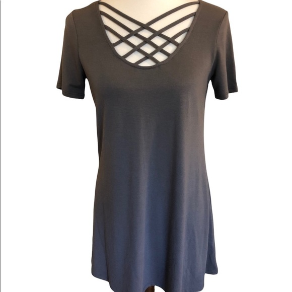 Criss-cross Front Tunic by Zenana - Picture 6 of 8